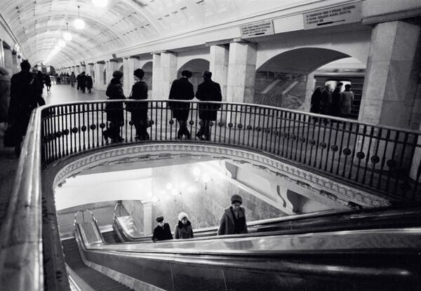 Пересадочный узел на станции Московского метрополитена Проспект Мира, 1975 год - Sputnik Литва
