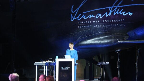 Президент Эстонии Керсти Кальюлайд выступила на ужине в рамках конференции имени Леннарта Мери, 17 мая 2019 - Sputnik Lietuva