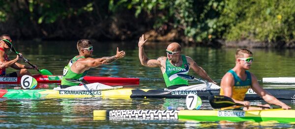На Олимпиаде в Рио литовские гребцы Ауримас Ланкас и Эдвинас Раманаускас - Sputnik Литва