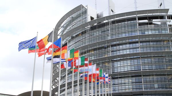 Европейский парламент и флаги европейских стран, архивное фото - Sputnik Литва