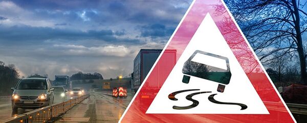 Знак Скользкая дорога, архивное фото - Sputnik Литва