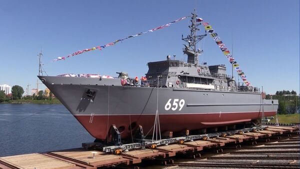 Корабль противоминной обороны “Владимир Емельянов” спущен на воду - Sputnik Литва