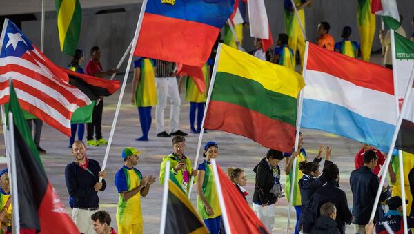 Литовская сборная на церемонии закрытия Олимпийских игр в Рио - Sputnik Литва