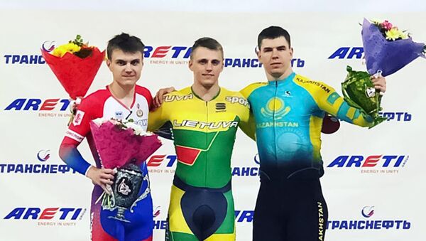 Литовский велогонщик Гедвинас Серафинас занял в Москве первое место - Sputnik Литва