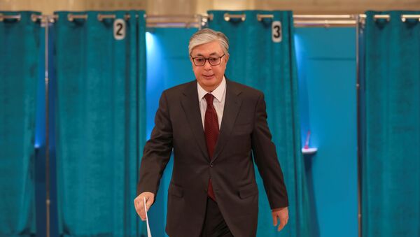 Касым-Жомарт Токаев во время президентских выборов в Нур-Султане, Казахстан, 9 июня 2019 года - Sputnik Литва