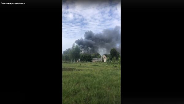 Пожар на лакокрасочном заводе под Калининградом перекинулся на соседний цех - Sputnik Литва