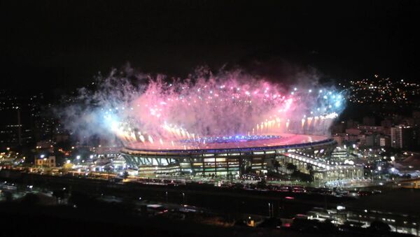Праздничный салют в честь закрытия Олимпийских игр в Рио-де-Жанейро - Sputnik Lietuva
