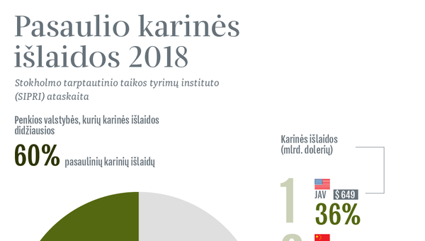Pasaulio karinės išlaidos 2018 - Sputnik Lietuva