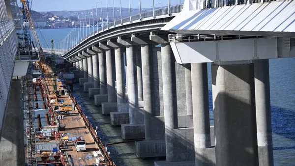 Строительство железнодорожной части Крымского моста, архивное фото - Sputnik Lietuva