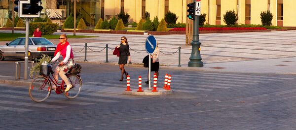 Люди через дорогу на светофоре в Вильнюсе, Литва, архивное фото  - Sputnik Литва