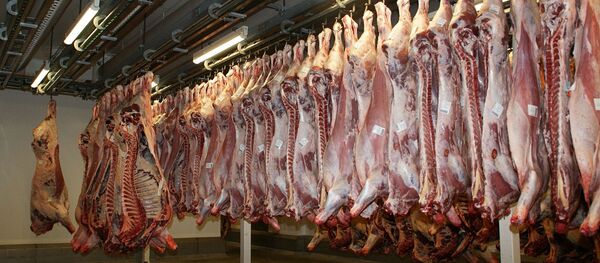 Мясо, говядина на скотобойне, архивное фото Мясо, говядина на скотобойне, архивное фото - Sputnik Lietuva