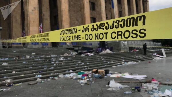 Ситуация у парламента Грузии на утро после разгона акции протеста - Sputnik Lietuva