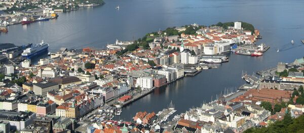 Вид на город Берген в Норвегии, архивное фото - Sputnik Литва