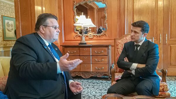Министр иностранных дел Литвы Линас Линкявичюс встретился с Президентом Украины Владимиром Зеленским, 2 июля 2019 года - Sputnik Lietuva
