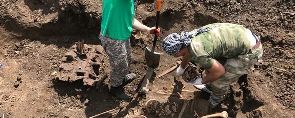Археологические раскопки на месте прорыва 5-ой ударной армии Южного фронта, архивное фото - Sputnik Lietuva