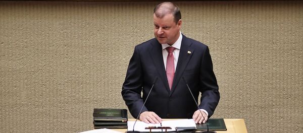 Премьер-министр Литвы Саулюс Сквернялис на инаугурации нового президента Гитанаса Науседы, 12 июля 2019 года - Sputnik Литва