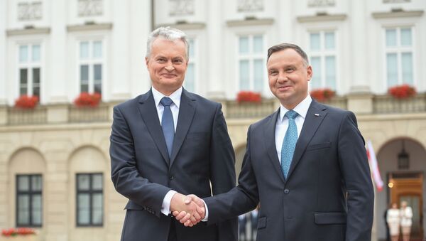 Президент Литвы Гитанас Науседа и президент Польши Анджей Дуда, архивное фото - Sputnik Литва