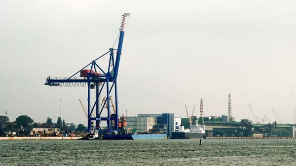 Клайпедский порт с кранами, архивное фото - Sputnik Литва
