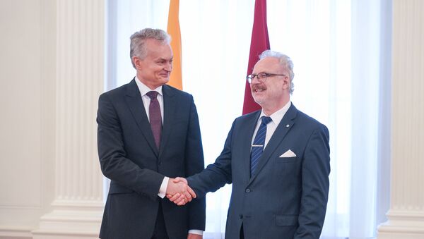 Встреча президента Литвы Гитанаса Науседы с президентом Латвии Эгилсом Левитсом, 23 июля 2019 года - Sputnik Литва