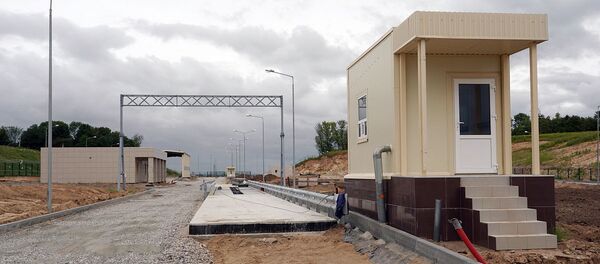 Строительная площадка погранперехода Дубки на российско-литовской границе, 1 августа 2019 года Строительная площадка погранперехода Дубки на российско-литовской границе, 1 августа 2019 года - Sputnik Lietuva