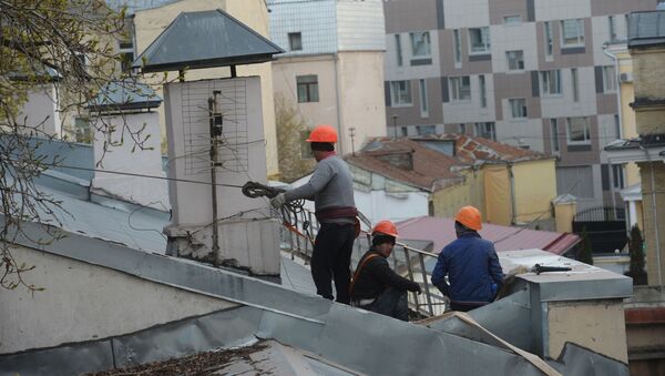 Рабочие-строители, архивное фото - Sputnik Литва