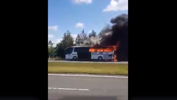 В Паланге загорелся пассажирский автобус - Sputnik Литва