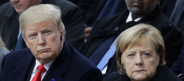 Президент США Дональд Трамп и канцлер ФРГ Ангела Меркель, архивное фото Президент США Дональд Трамп и канцлер ФРГ Ангела Меркель, архивное фото - Sputnik Lietuva